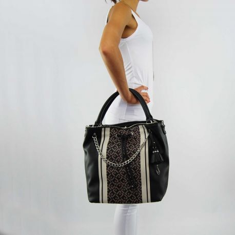 Bag bucket bag Liu Jo stern printed black marble