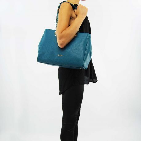 Borsa shopping Liu Jo l e/w anna chain verde petrolio deep ocean