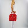 Bolsa bolso de Versace Jeans textura con remaches rojo