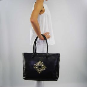 Shopping bag Versace Jeans black leather