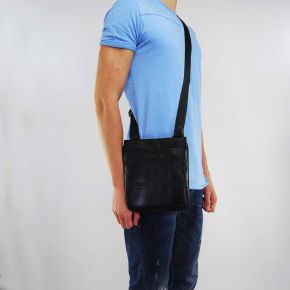 Shoulder bag Versace Jeans nappa with logo black
