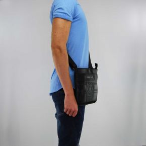 Bolso de hombro de Versace Jeans nappa con logo negro