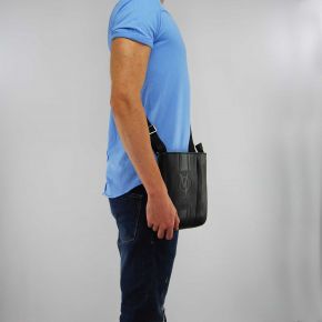 Bolso de hombro de Versace Jeans nappa con logo negro