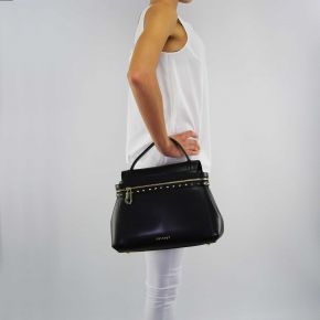 Bag satchel Twin-Set Cécile Deux black leather