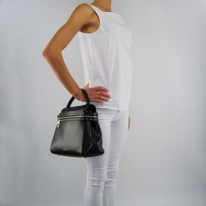 Bag satchel Twin-Set Cécile Deux black leather