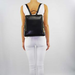 Bolsa mochila de Doble Conjunto de cuero negro