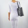 Borsa shopping Patrizia Pepe grigio gray silver python