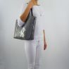 Borsa shopping Patrizia Pepe grigio gray silver python