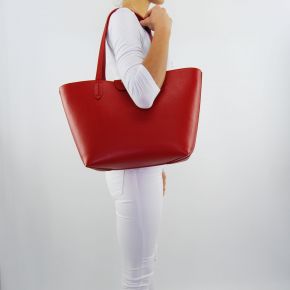 Shopping bag by Patrizia Pepe matt red dark grey