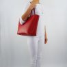 Shopping bag by Patrizia Pepe matt red dark grey