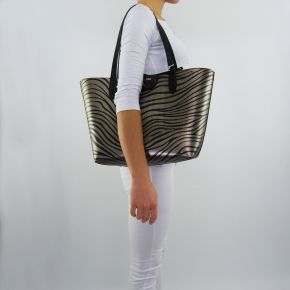 Shopping bag by Patrizia Pepe black reversible metal zebra