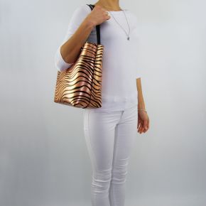 Shopping bag by Patrizia Pepe black reversible rust metal
