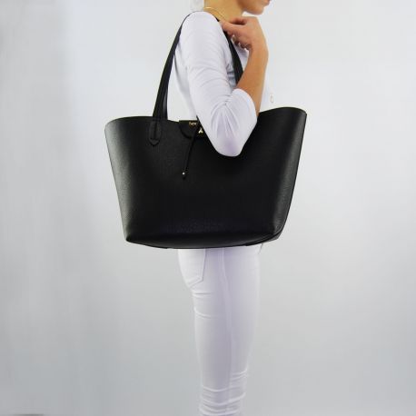 Sac Shopping par Patrizia Pepe réversible noir beige clair