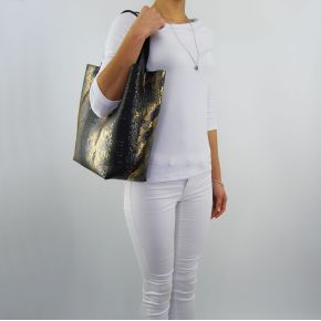 Shopping bag by Patrizia Pepe black gold pithon