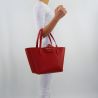 Shopping bag by Patrizia Pepe reversible matt red dark grey