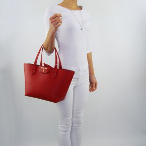Shopping bag by Patrizia Pepe reversible matt red dark grey
