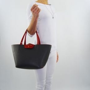 Bolsa de compras por Patrizia Pepe reversible mate rojo gris oscuro