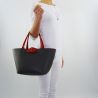 Shopping bag by Patrizia Pepe reversible matt red dark grey