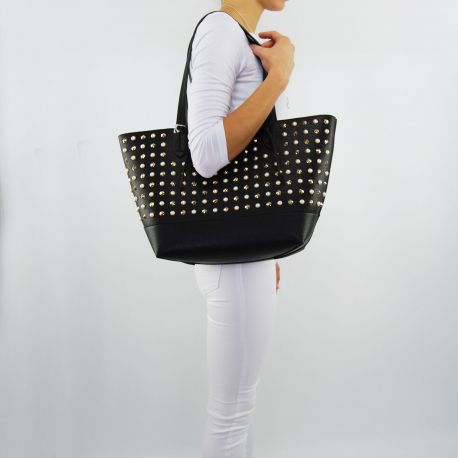 Sac Shopping par Patrizia Pepe réversible new rock noir