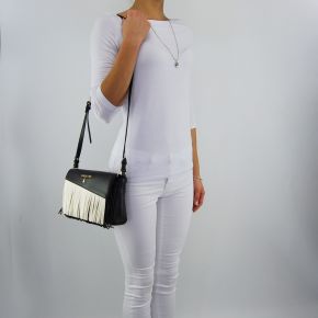 Bolso de hombro de Patrizia Pepe negro blanco