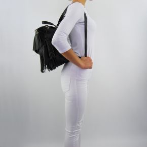 Bag backpack Patrizia Pepe fringe black