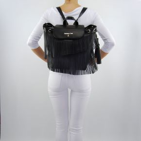 Bag backpack Patrizia Pepe fringe black