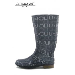 BOTA DE LLUVIA DE GOMA GRIS CON EL LOGOTIPO DE LIU JO