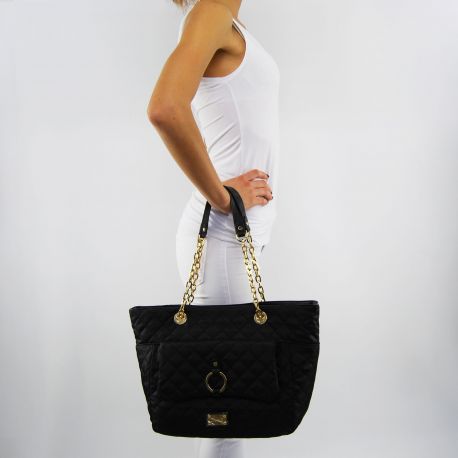 Sac Shopping horizontale Liu Jo tulipe noire