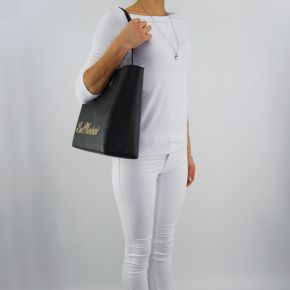 Shopping bag Love Moschino written in gold black