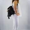 Bag backpack Patrizia Pepe fringe black off white