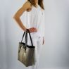 Sac Shopping réversible Patrizia Pepe beige or python