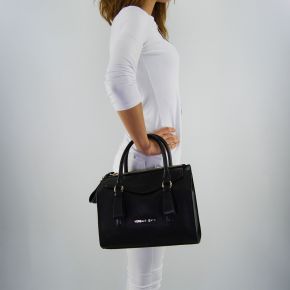 Bag satchel Versace Jeans grained deer soft black