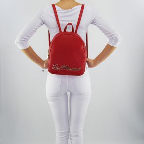 Mochila de Love Moschino, escrito en oro rojo