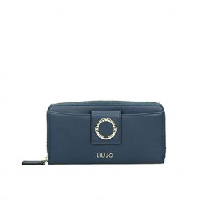 Cartera de Liu Jo xl zip alrededor de azul marino