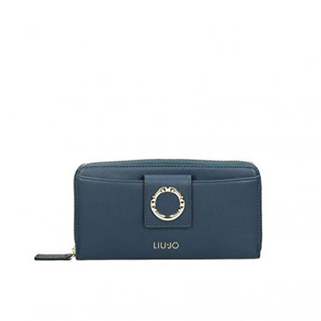 Cartera de Liu Jo xl zip alrededor de azul marino