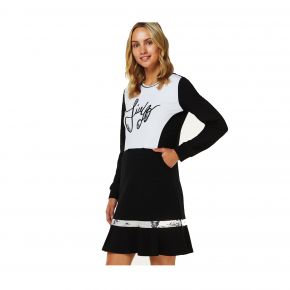 Kleid Liu Jo-charlotte-sweatshirt-schwarz und weiß