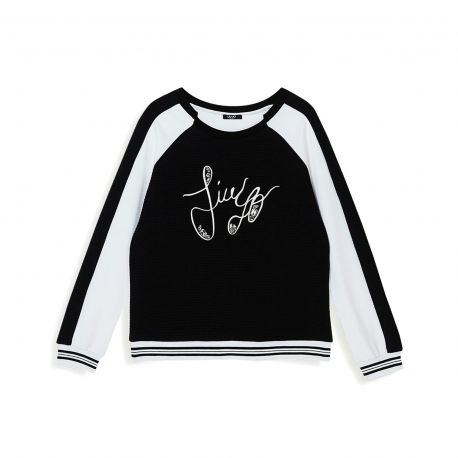 Sweatshirt-Liu Jo-charlotte-kapuzenjacke in schwarz und weiss
