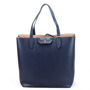 Sac Shopping Patrizia Pepe robe bleu réversible rose