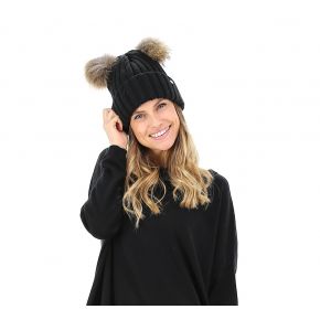 Hat pompon fur LiuJo black