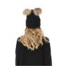 Hat pompon fur LiuJo black