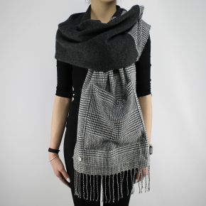 Scarf, Twin set dark grey melange