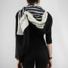 Foulard kefia bi-coeur blanc cashmere