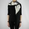 Foulard kefia bi-coeur blanc cashmere