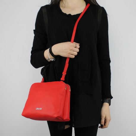 Sac à bandoulière Liu Jo Beauté Double Zip rouge N18130 E0037