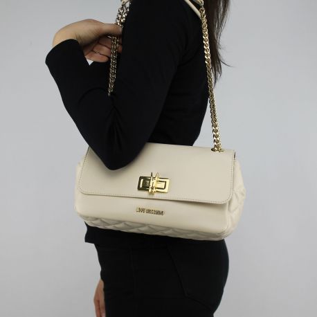 Shoulder bag Love Moschino ivory quilted with spring JC4021PP15LB0110