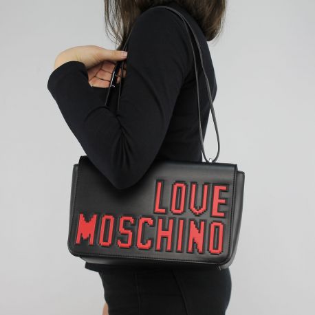 Sac à bandoulière marque Love Moschino noir logo jeu JC4066PP15LH0000