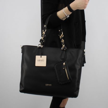 Borsa shopping Liu Jo Satchel Detroit nera A18003 E0027