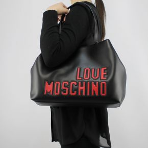Einkaufstasche-Love Moschino-schwarze logo game JC4067PP15LH0000