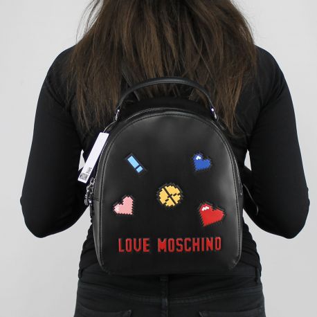 Mochila de Love Moschino logotipo negro juego JC4070PP15LH0000