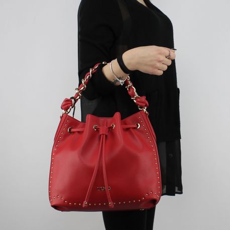 Sac seau sac Liu Jo m cordon de serrage belle vous rouge cerise